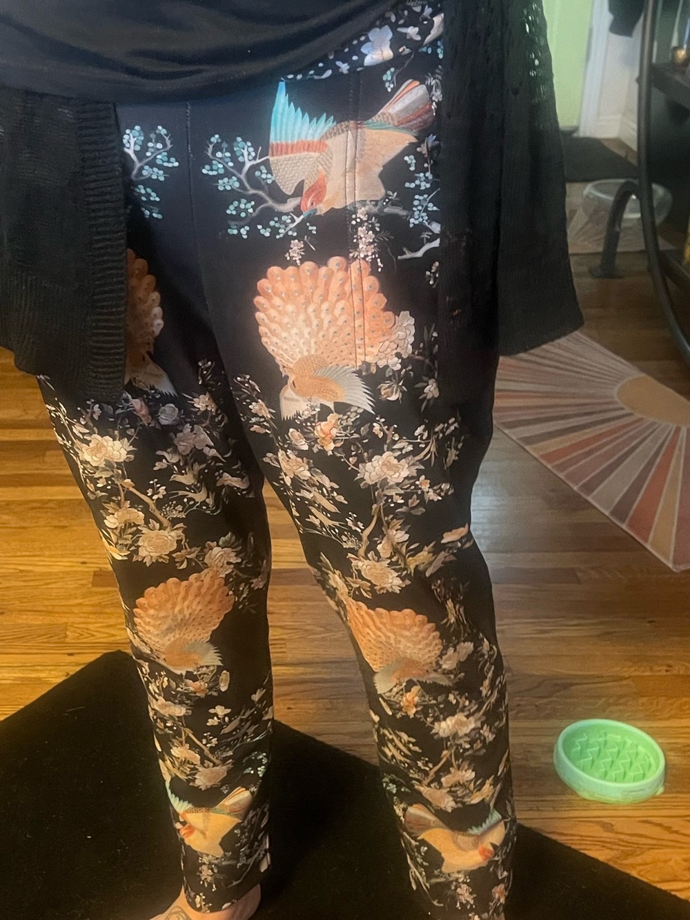 Beautiful floral and bird Blackmilk pants